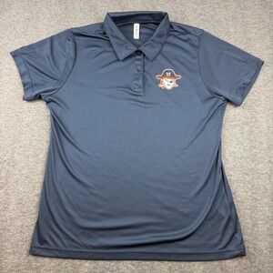 Team 365 Polo Shirt Women XL Blue Pirate Mascot‎ Short Sleeve Performance TT51W